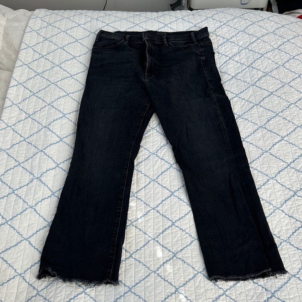 MOTHER Black The Hustler Ankle Fray Women's Jeans